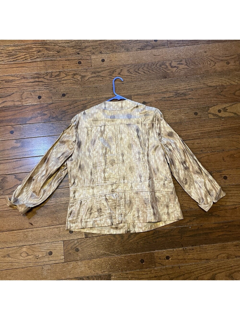 Chico's Women's Printed Full Zip Up Linen and Rayon Blend Jacket Size 3 - Picture 2 of 6